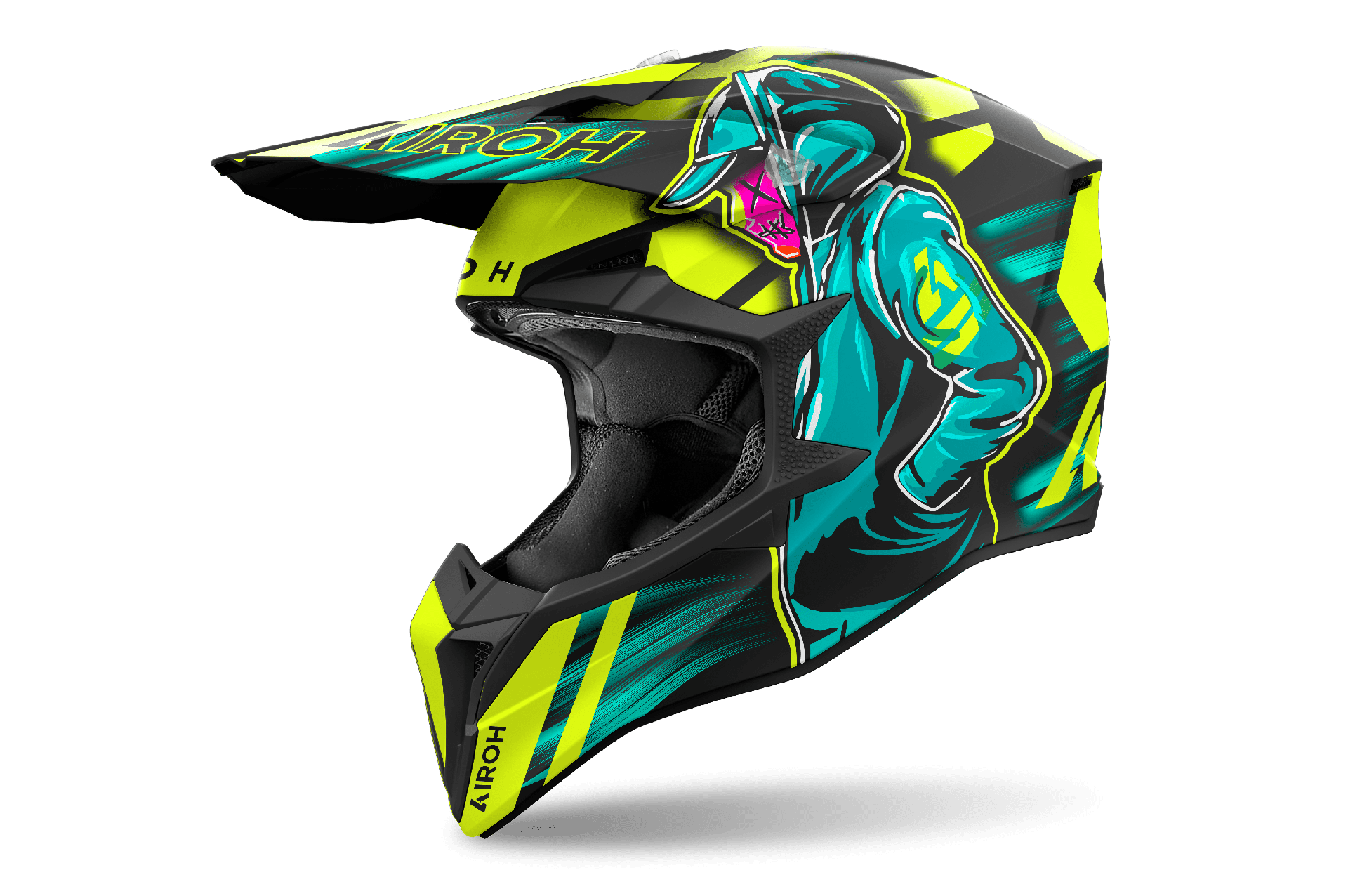 Casco para Moto Airoh Wraaap Cyber Yellow Matt